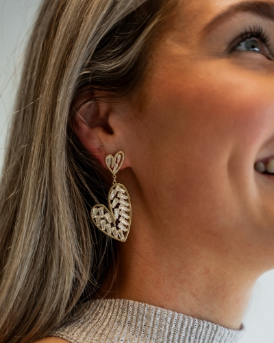 Gossip OORSTEKER HART CRYSTAL GOUD