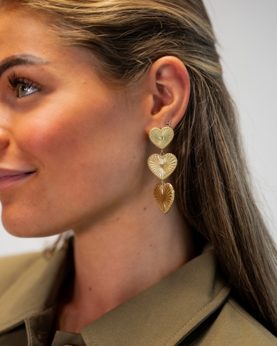 Gossip OORSTEKER 3 HARTJES GOUD