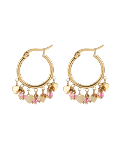 Gossip OORBELLEN MET BEDELS GOUD/ROZE