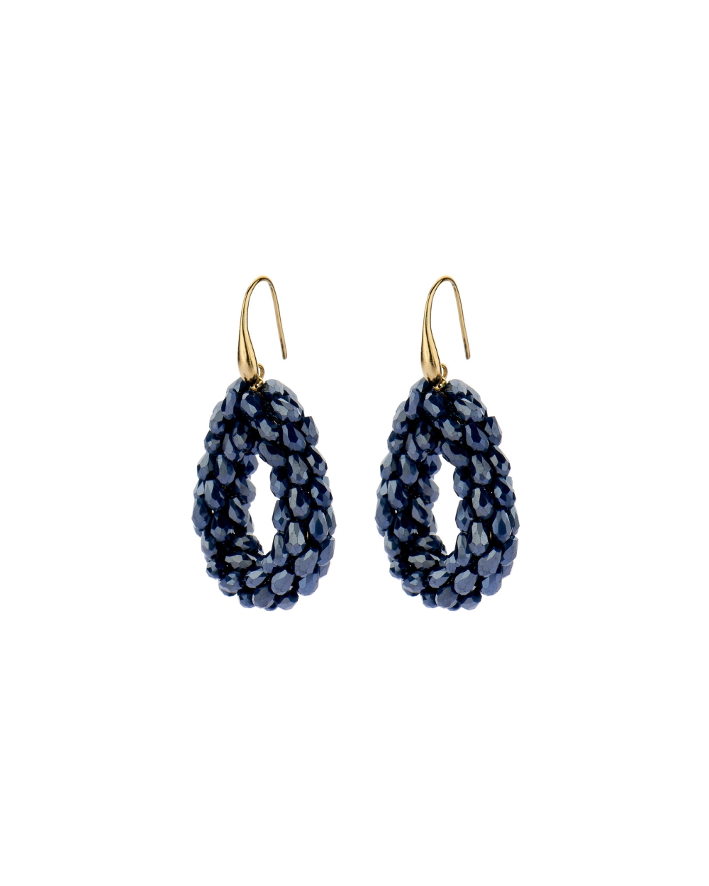 OVALE OORBELLEN DONKERBLAUW 