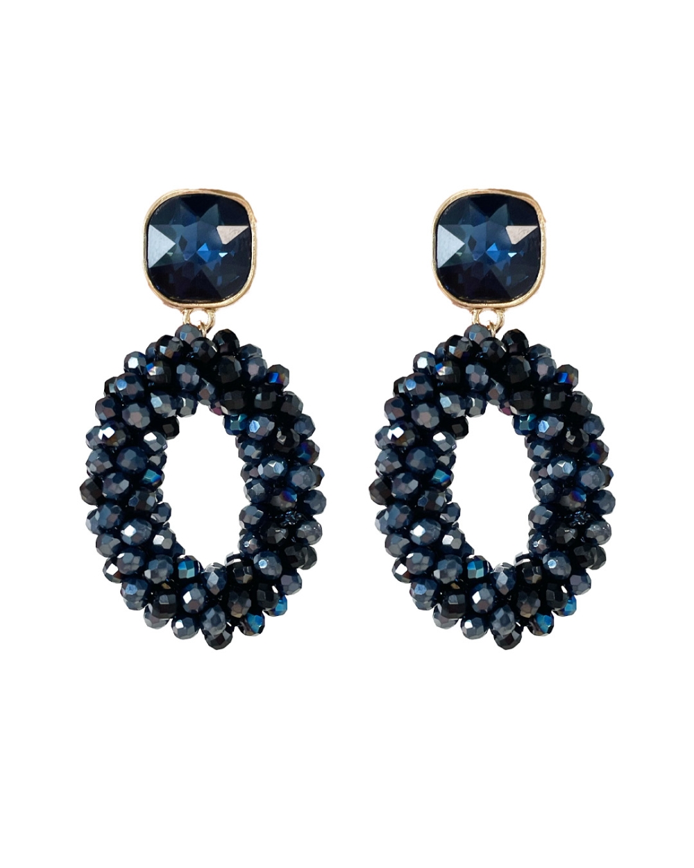 OVALE OORSTEKER DONKERBLAUW