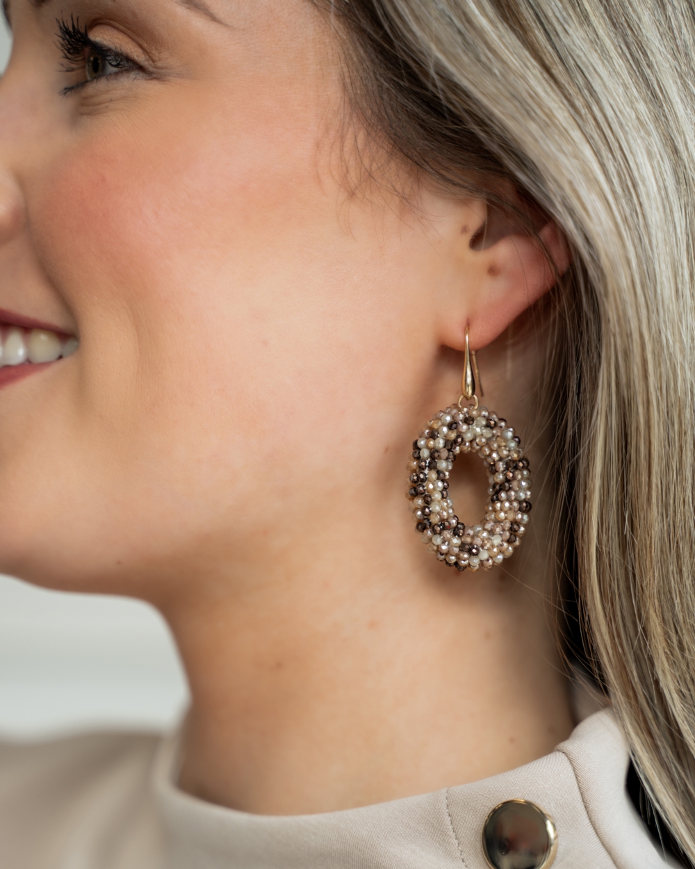 DAY&EVE BY GO DUTCH LABEL OVALE OORBELLEN LUX BRUIN