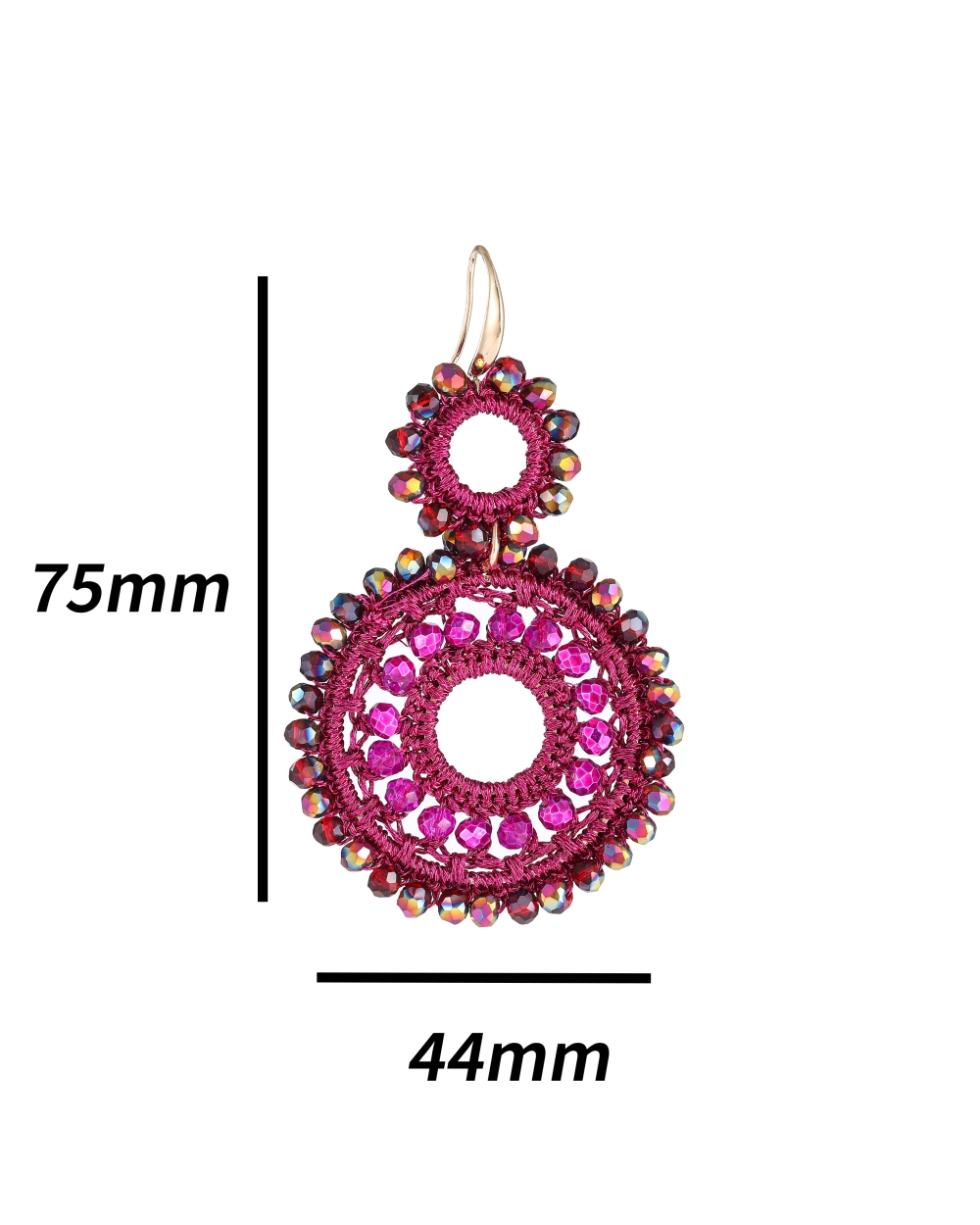 OORSTEKER GEHAAKT FUCHSIA