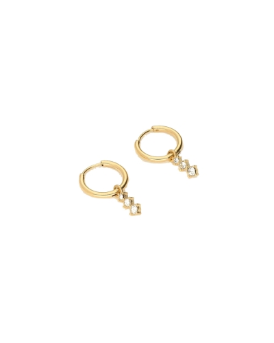 My Jewellery OORBELLEN MET DRIE STEENTJES GOUD