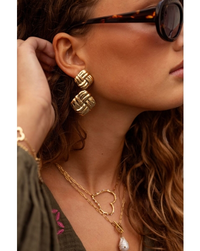 My Jewellery OORBEL VIERKANT GEVLOCHTEN