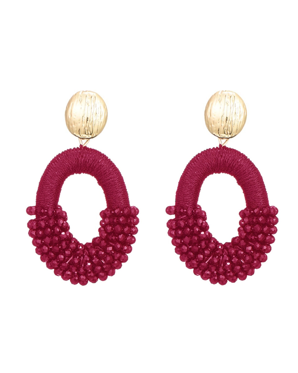 OVALE OORSTEKER KRAALTJES BORDEAUX 