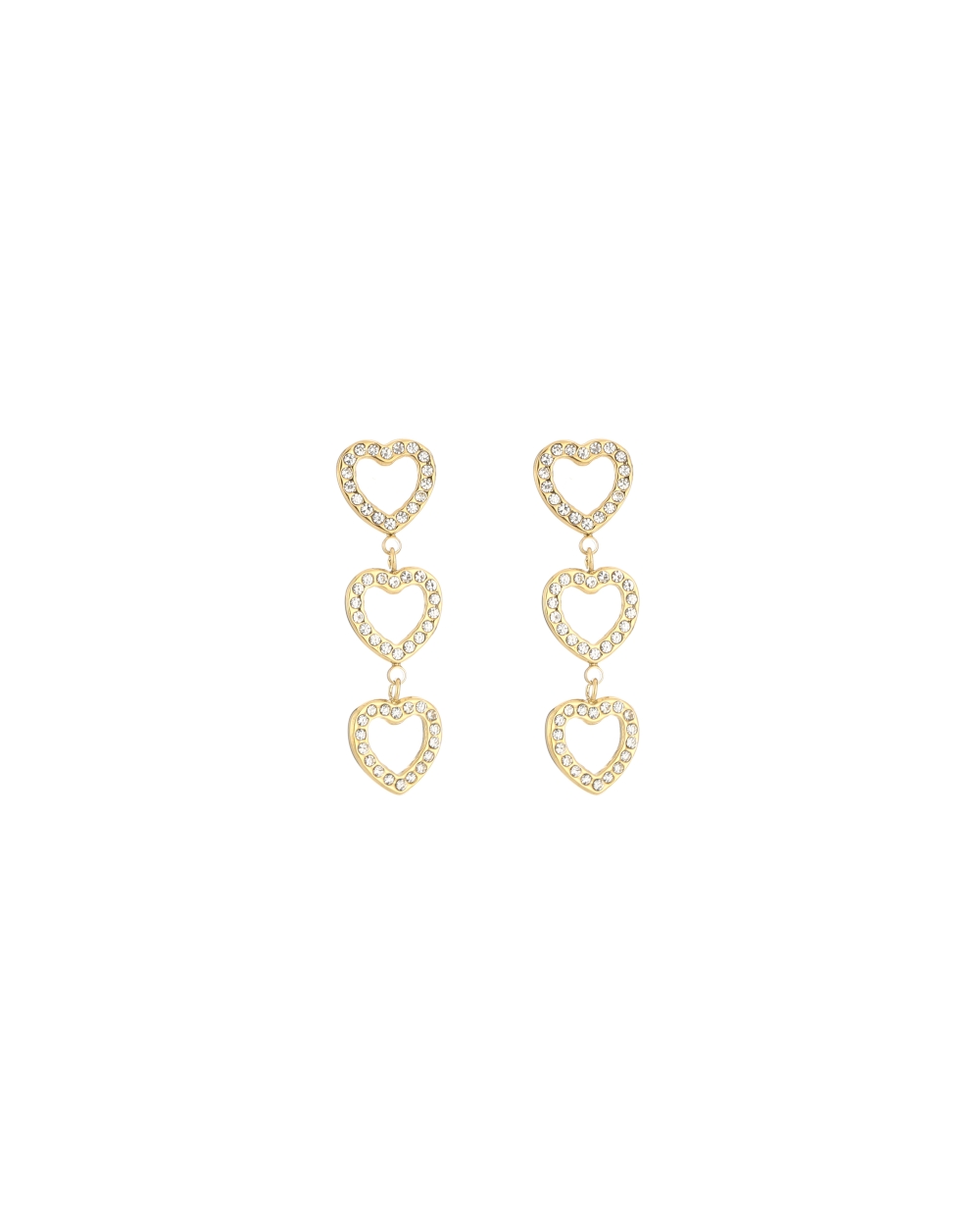 OORSTEKER 3 HARTJES GOUD