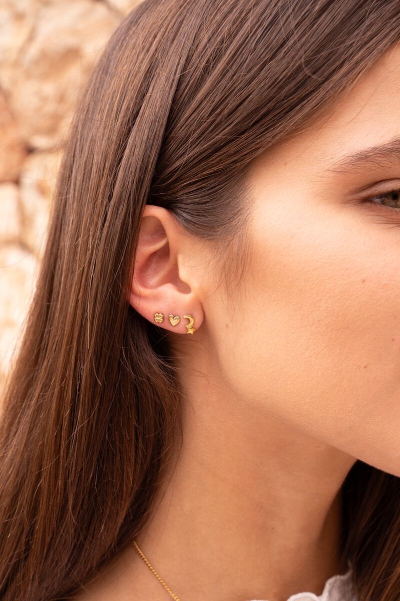 STUDS MET MINI KLAVER GOUD