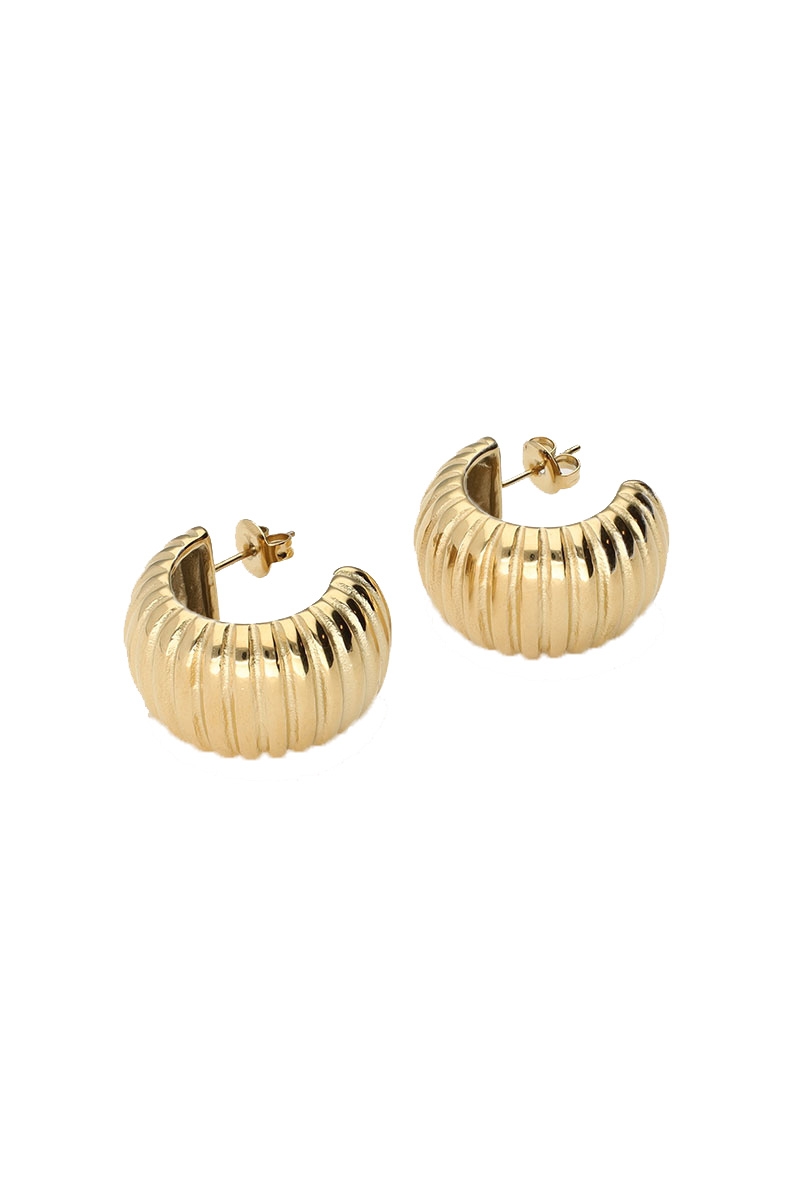 OORRINGEN MET RIBBEL TEXTUUR GOUD