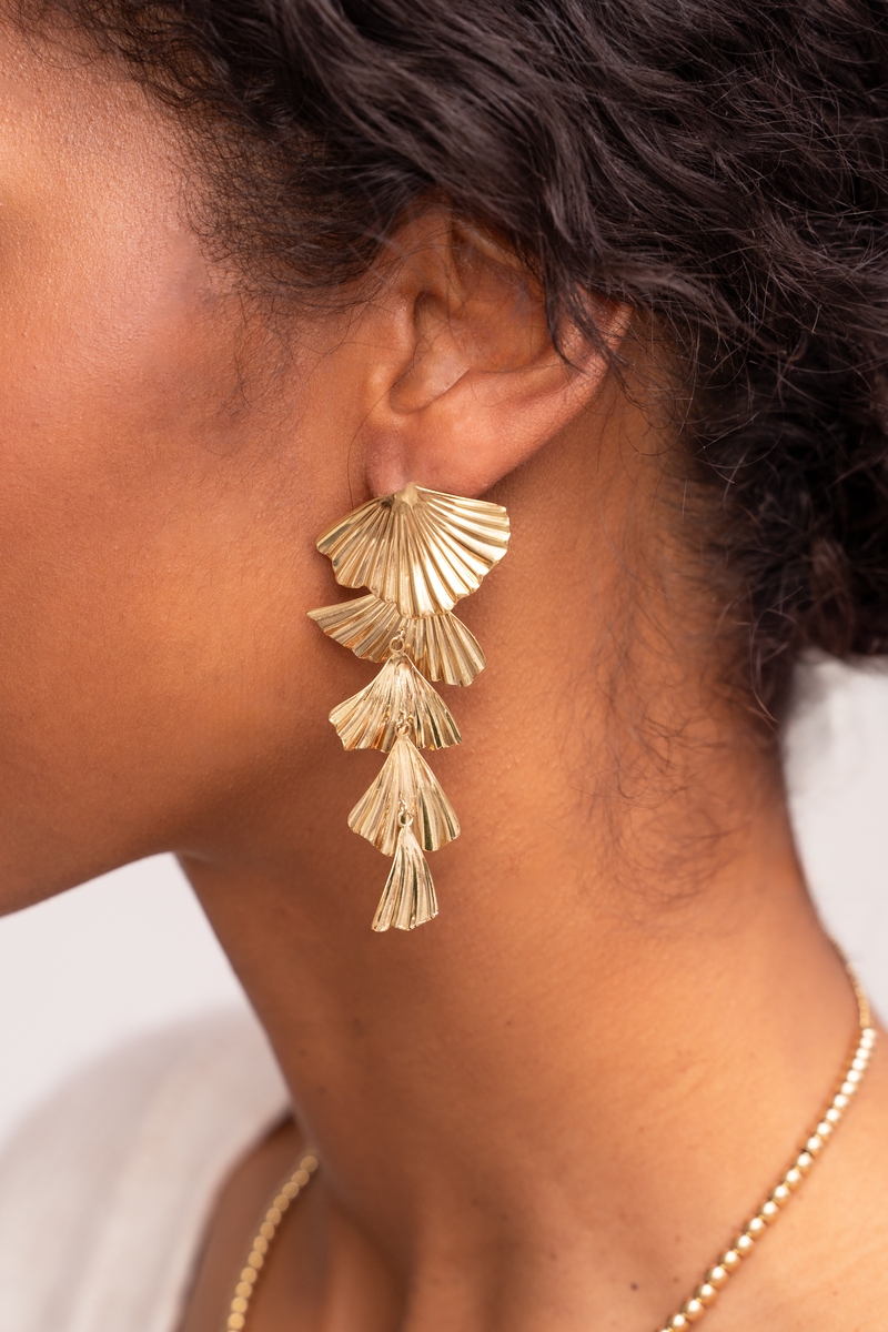 OORHANGERS MET BLAADJES GOUD