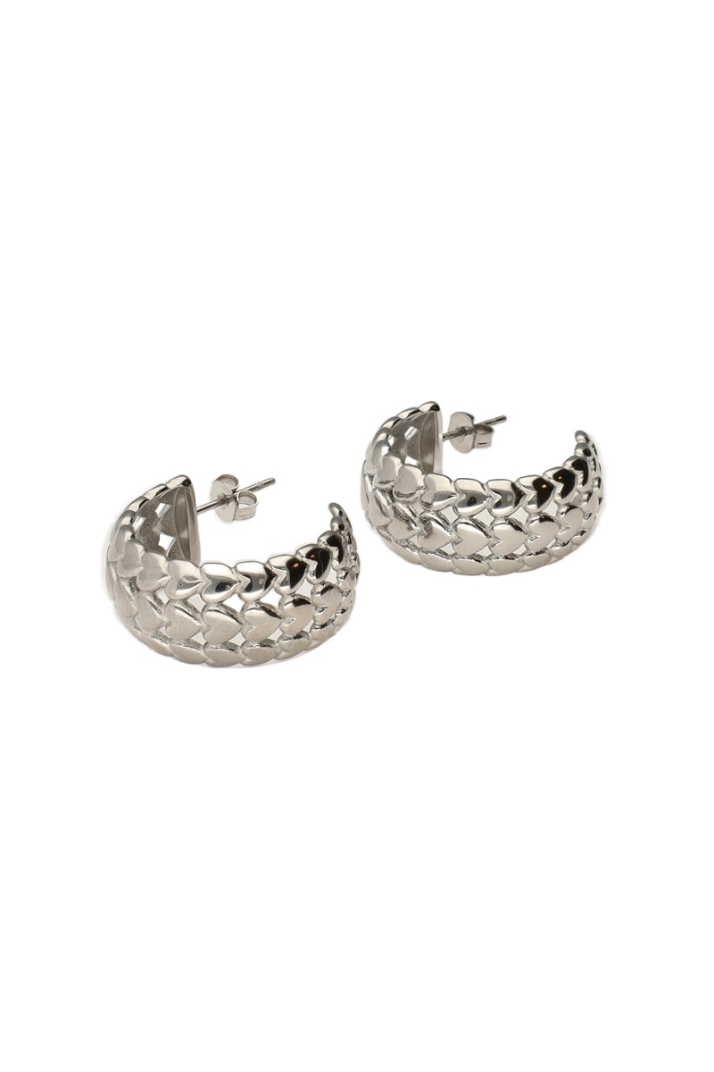 OORBELLEN VINTAGE HARTJES ZILVER