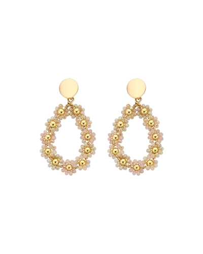 STATEMENT BLOEM OORBELLEN BEIGE