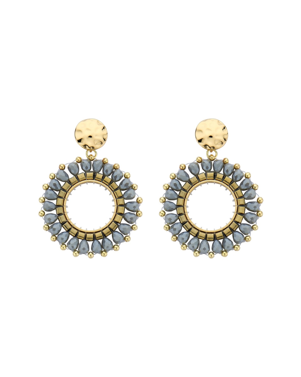 RONDE STATEMENT OORBELLEN BLAUW