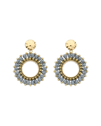 RONDE STATEMENT OORBELLEN BLAUW