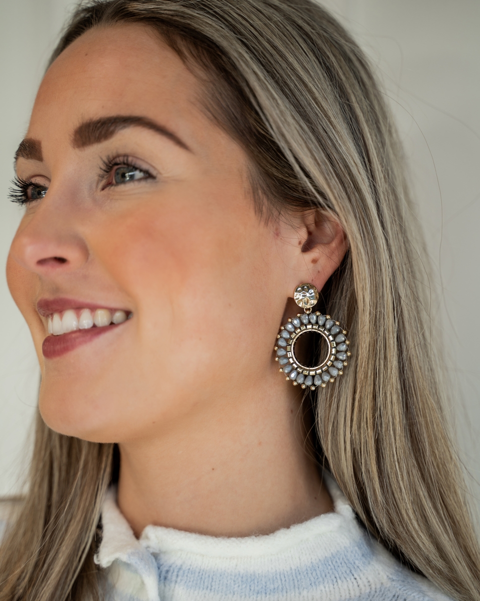 RONDE STATEMENT OORBELLEN BLAUW