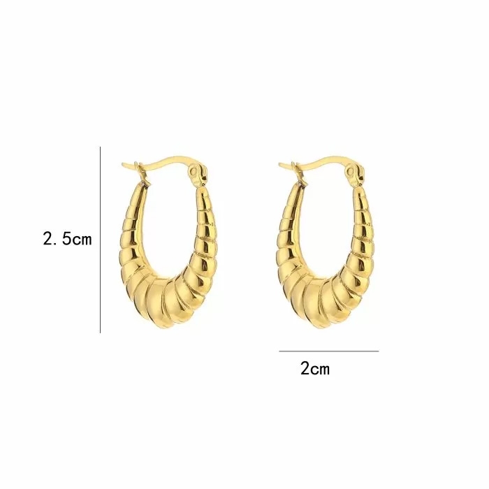 OVALEN OORSTEKER TWIST GOUD