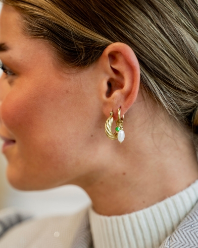 PEARL AMORE OORBELLEN GROEN