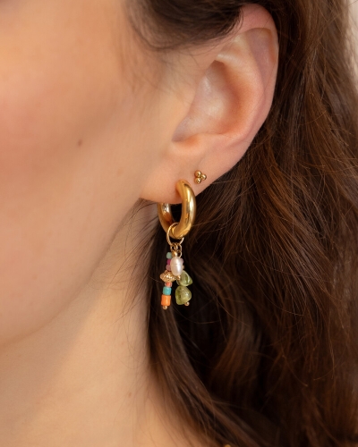 My Jewellery Earring small hoop green orange MJ12740