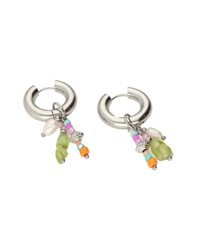 My Jewellery OORRINGEN MET MULTIKLEUR STENEN ZILVER