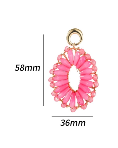 BIG BEAD OVALS OORBELLEN ROZE