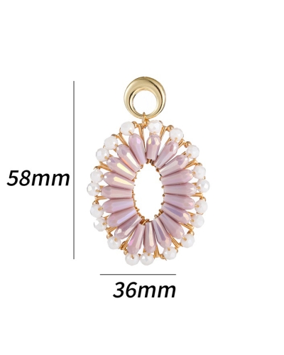 BIG BEAD OVALS OORBELLEN LILA
