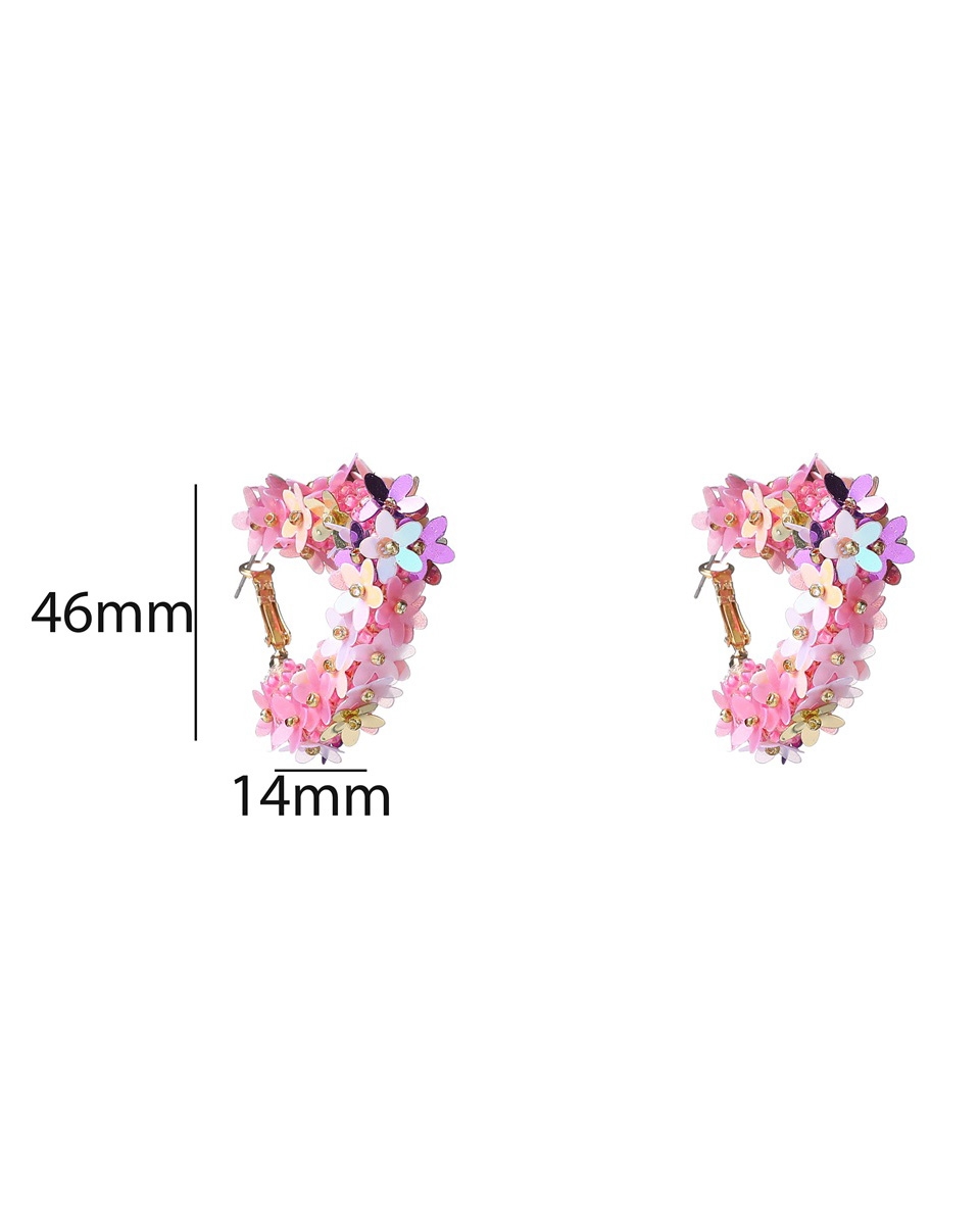 FLOWER HEART HOOP OORBELLEN ROZE