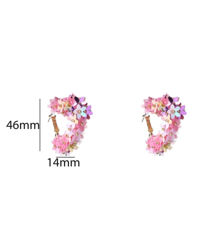 FLOWER HEART HOOP OORBELLEN ROZE