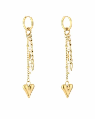 Gossip CHARM OORBEL HART PARELS GOUD