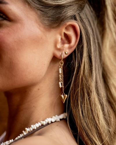 Gossip CHARM OORBEL HART PARELS GOUD