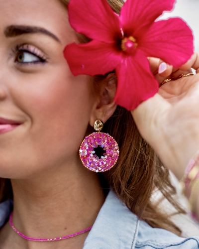 Gossip OORSTEKERS SPRING SEQUINS ROZE
