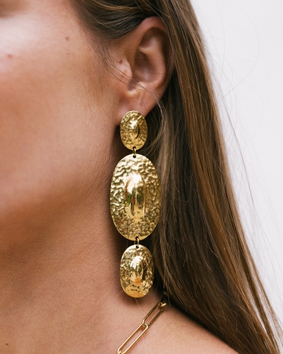 My Jewellery EARRING STMT 3 OVALS GOUD