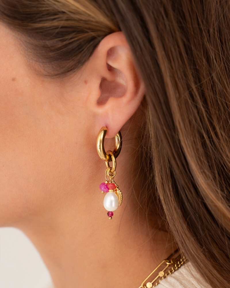 EARRING HOOP MEXICAN HEART GOUD