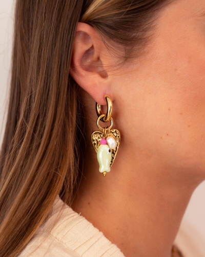 My Jewellery EARRING HOOP HEART FISH GOUD