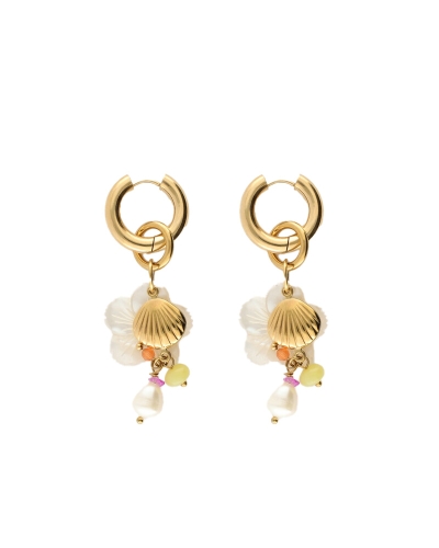 My Jewellery Earring hoop shell beads pearl MJ13167