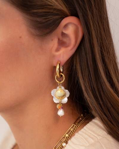 My Jewellery Earring hoop shell beads pearl MJ13167