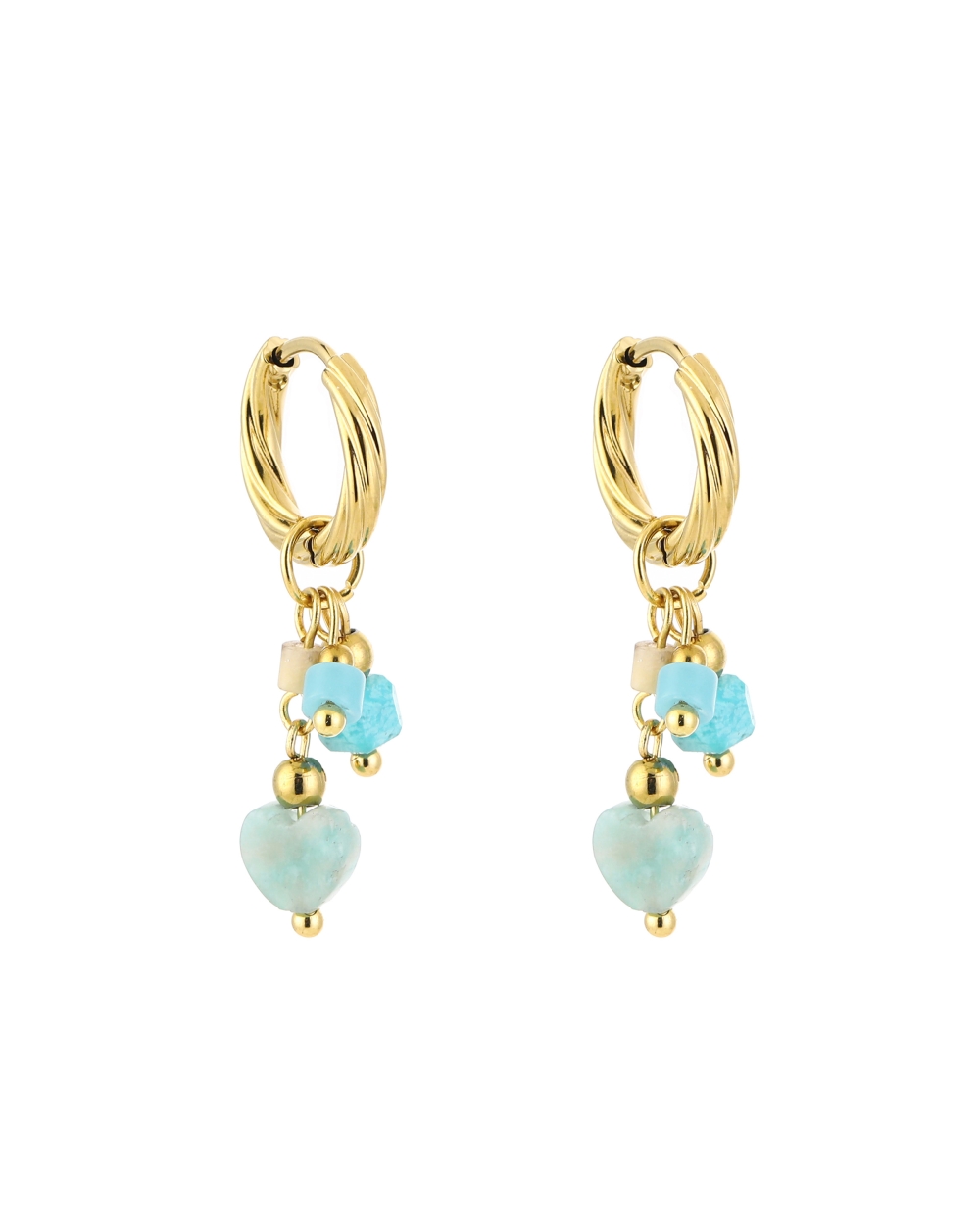 OORRINGEN KRAALTJES EN HARTJE GOUD / BLAUW