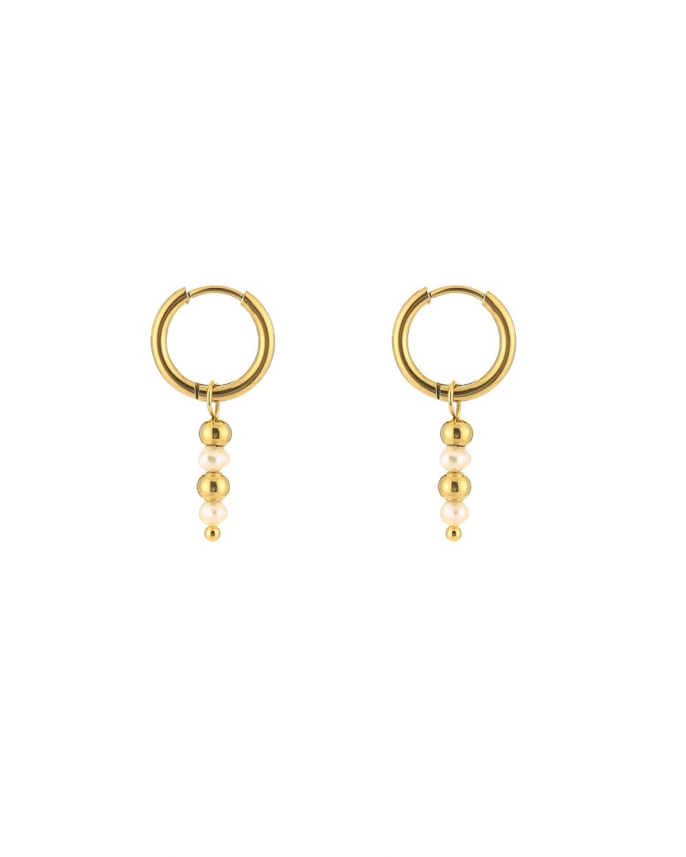 OORRINGEN PARELS EN BOLLETJES GOUD