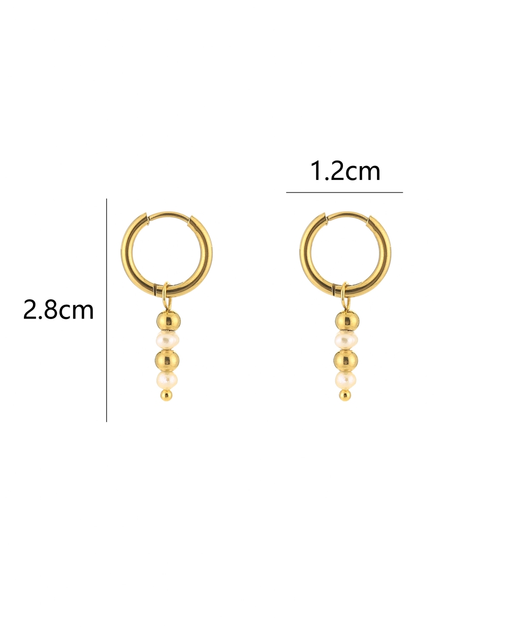 OORRINGEN PARELS EN BOLLETJES GOUD