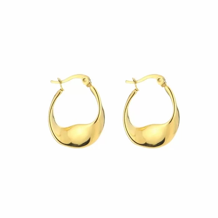 WAVED HOOPS OORBELLEN GOUD