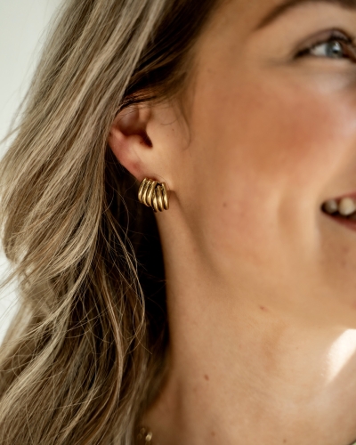 Gossip ICONIC OORSTEKERS GESTREEPT GOUD