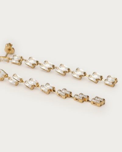 MIDNIGHT LANGE OORBELLEN MET STRASS