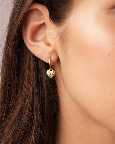 My Jewellery Earring mini hoop heart strass MJ13615