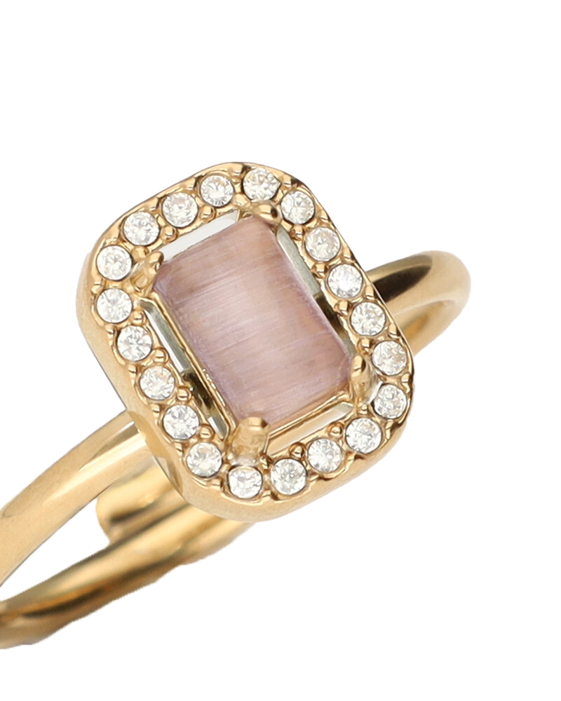 VINTAGE RING SQUARE ROZE