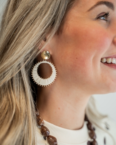 Gossip RONDE OORSTEKERS ECRU