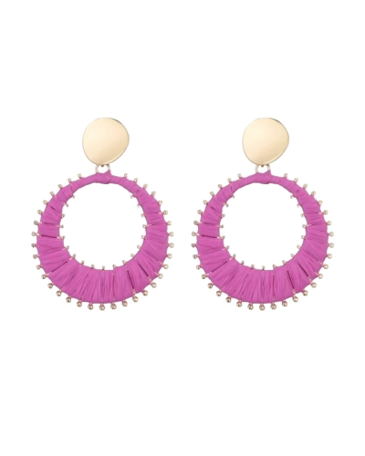 Gossip 300724701 RONDE OORSTEKERS RAFFIA