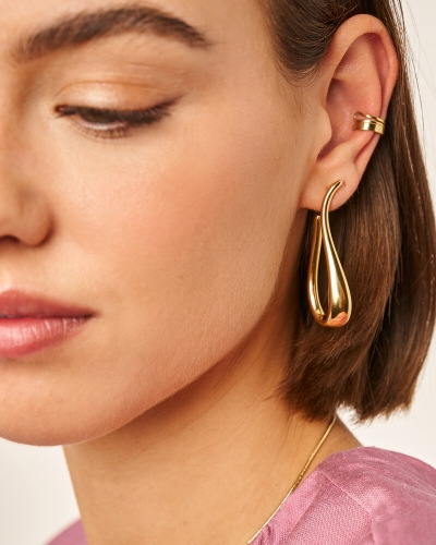 My Jewellery BOLD OORRINGEN LANGE SWIRL GOUD
