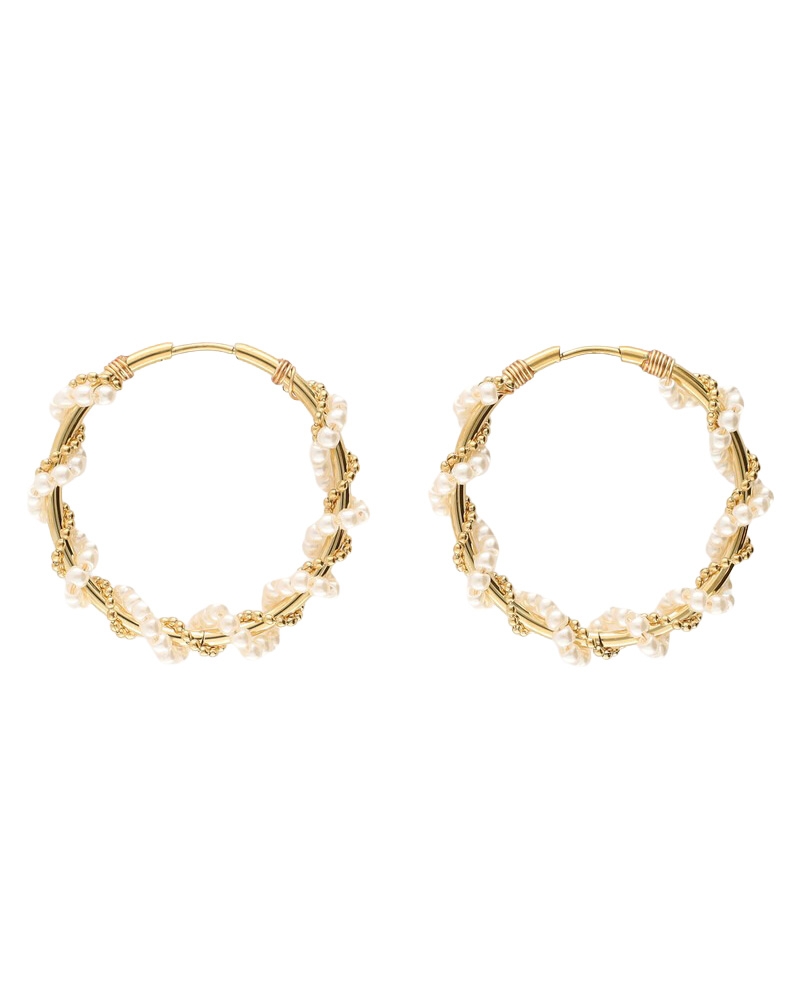 STATEMENT OORRINGEN MET IMITATIEPARELS SWIRL GOUD