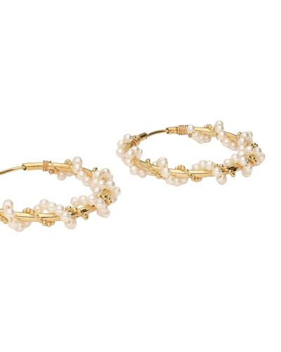STATEMENT OORRINGEN MET IMITATIEPARELS SWIRL GOUD
