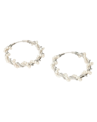 My Jewellery STATEMENT OORRINGEN MET IMITATIEPARELS SWIRL ZILVER