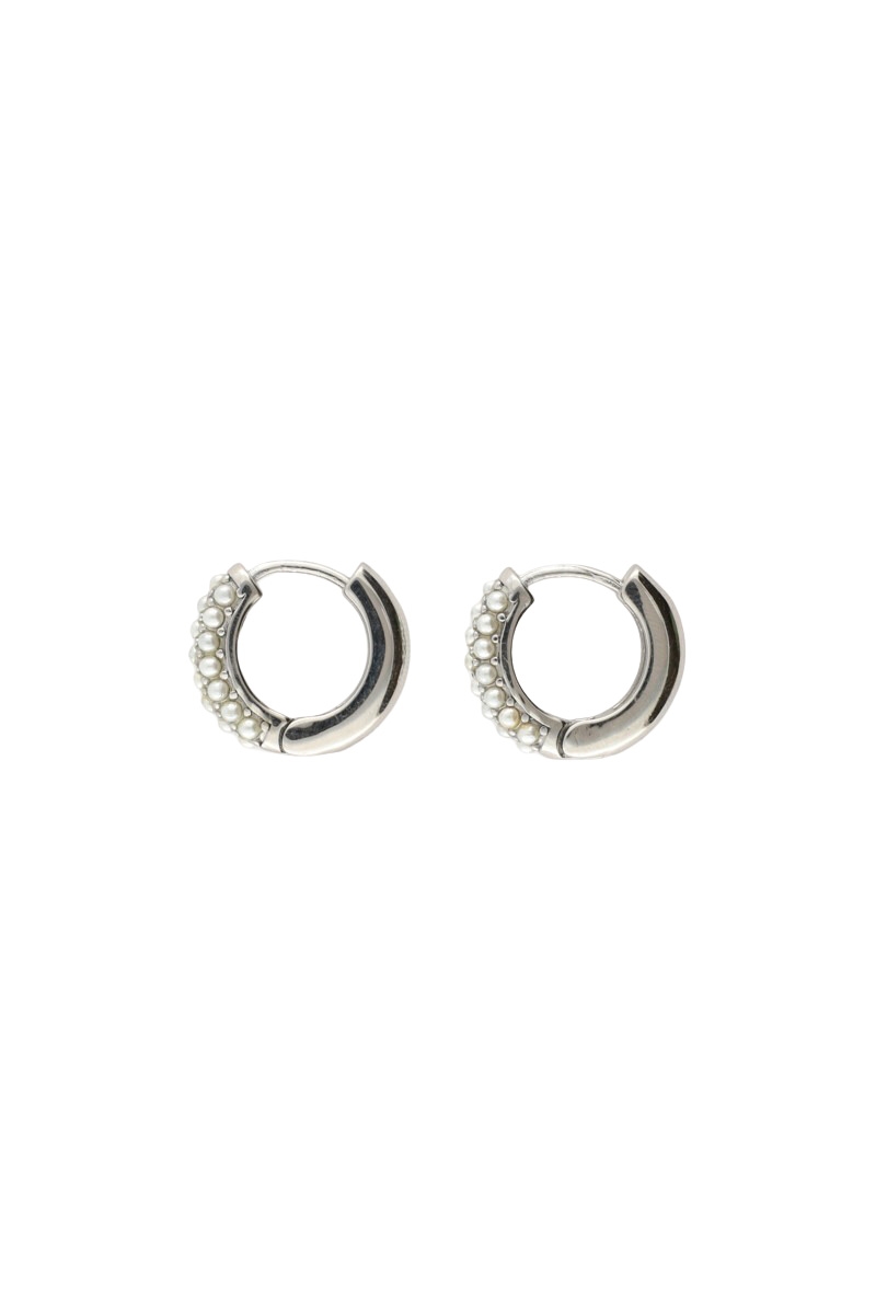 OORRINGEN MET MINI IMITATIEPARELS ZILVER